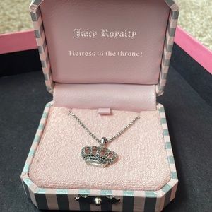 Vintage Sterling Silver Juicy Couture Crown Necklace